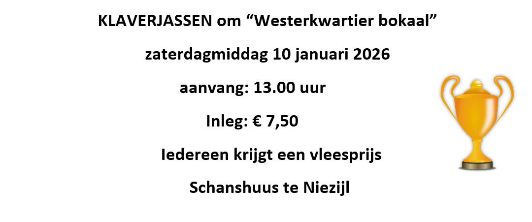 Klaverjassen om de “Westerkwartier bokaal”