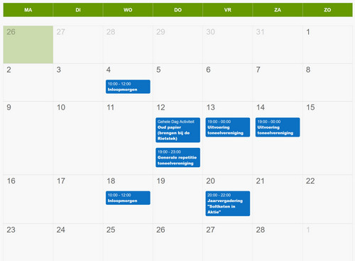 Agenda maand februari 2026